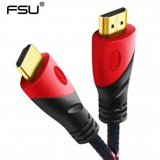 Кабель HDMI to HDMI v2.0; 1.2m; DeTech; Black-Red