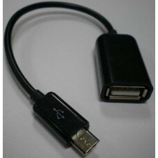  Переходник OTG; micro USB to USB2.0; (Адаптер micro USB 5-Pin (вилка) на USB-A (гнездо); Black; 0.2m; 
