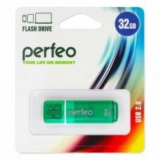 Flash-память Perfeo 32Gb; USB 2.0; Green (PF-C13G032)
