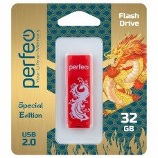 Flash-память Perfeo 32Gb; USB 2.0; Red Phoenix (PF-C04RP032)