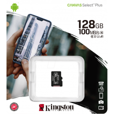 Карта памяти micro SDXC 128GB Kingston Canvas Select Plus Class 10 UHS-I U1 V10 A1; with SD adapter (SDCS2/128GB)