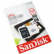 Карта памяти micro SDXC 128Gb SanDisk Ultra UHS-I CARD + SD-adapter (SDSQUNS-128G-GN6TA)