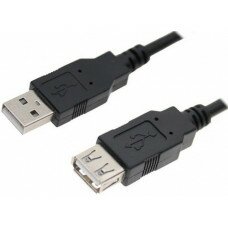 Кабель USB 2.0; AM-AF (соединительный); 3.0м; Black